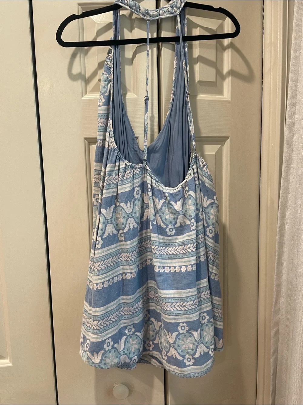 Free People Soft Blue Striped Floral Halter - Picture 2 of 3